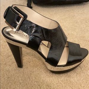 Michael Kors Carla Leather Platform Block Heel